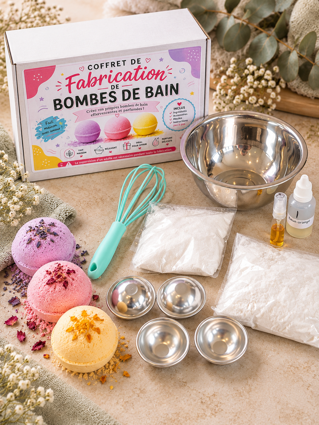 COFFRET DE FABRICATION DE BOMBE DE BAIN