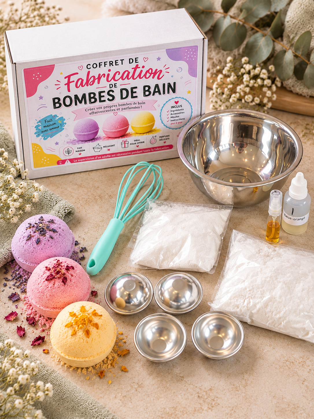 COFFRET DE FABRICATION DE BOMBE DE BAIN