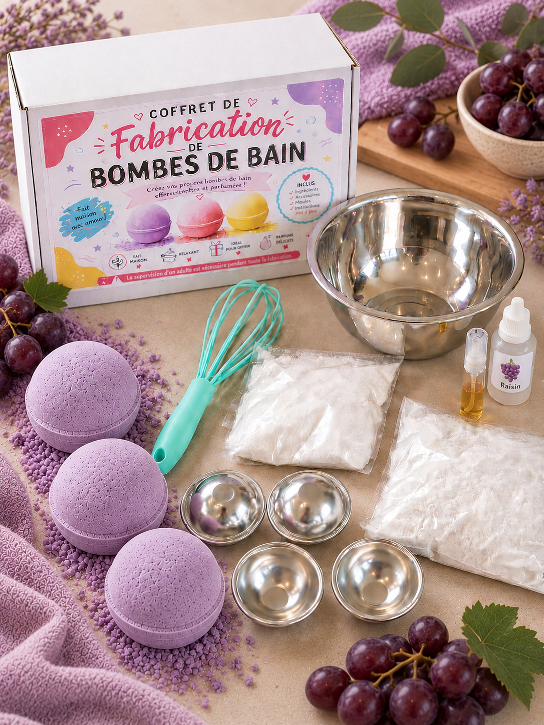 COFFRET DE FABRICATION DE BOMBE DE BAIN