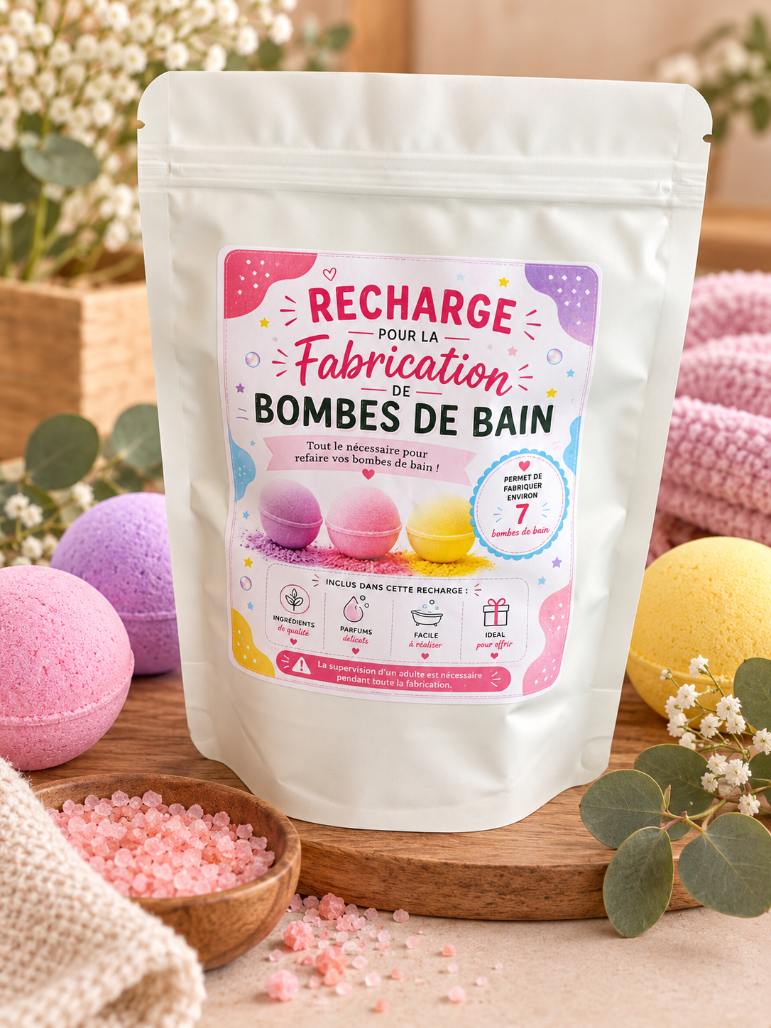 COFFRET DE FABRICATION DE BOMBE DE BAIN